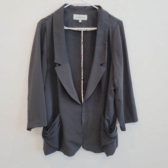 Daniel Rainn Open Front Black Blazer Jacket Women's Size 1X - Picture 12 of 12